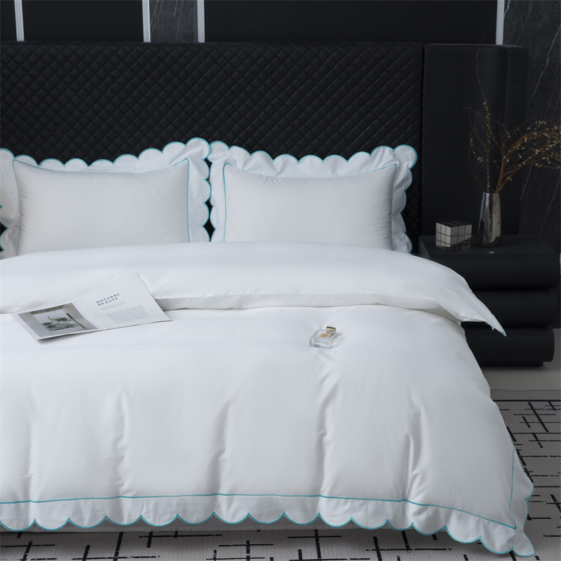 Nuovo set di biancheria da letto in rasatello di cotone 400TC con taglio ricamato Nuovo set di biancheria da letto in rasatello di cotone 400TC con taglio ricamato