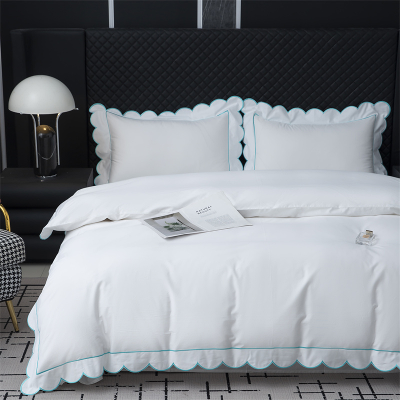 Nuovo set di biancheria da letto in rasatello di cotone 400TC con taglio ricamato Nuovo set di biancheria da letto in rasatello di cotone 400TC con taglio ricamato