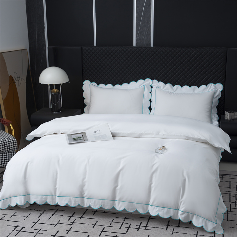 Nuovo set di biancheria da letto in rasatello di cotone 400TC con taglio ricamato Nuovo set di biancheria da letto in rasatello di cotone 400TC con taglio ricamato