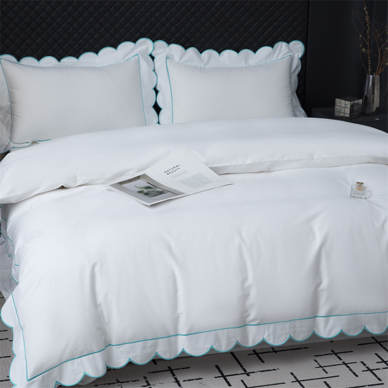 Nuovo set di biancheria da letto in rasatello di cotone 400TC con taglio ricamato Nuovo set di biancheria da letto in rasatello di cotone 400TC con taglio ricamato