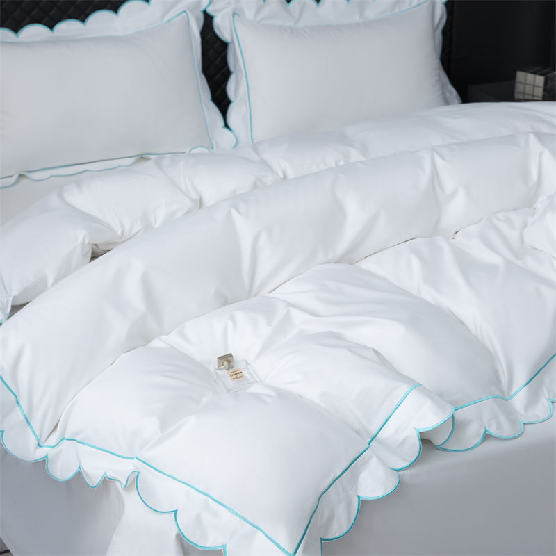 Nuovo set di biancheria da letto in rasatello di cotone 400TC con taglio ricamato Nuovo set di biancheria da letto in rasatello di cotone 400TC con taglio ricamato