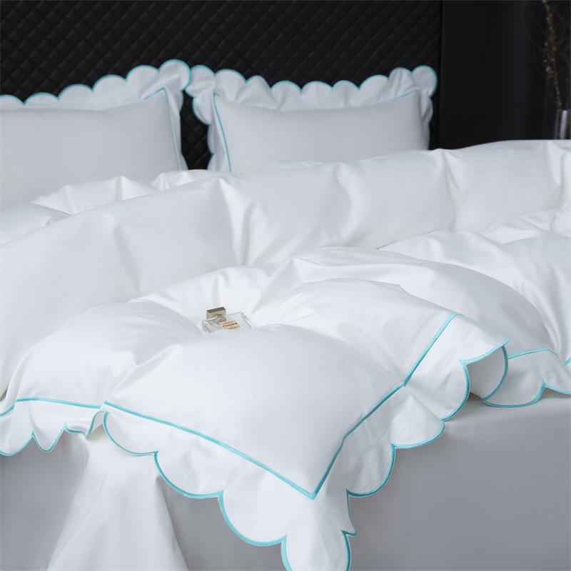 Nuovo set di biancheria da letto in rasatello di cotone 400TC con taglio ricamato Nuovo set di biancheria da letto in rasatello di cotone 400TC con taglio ricamato