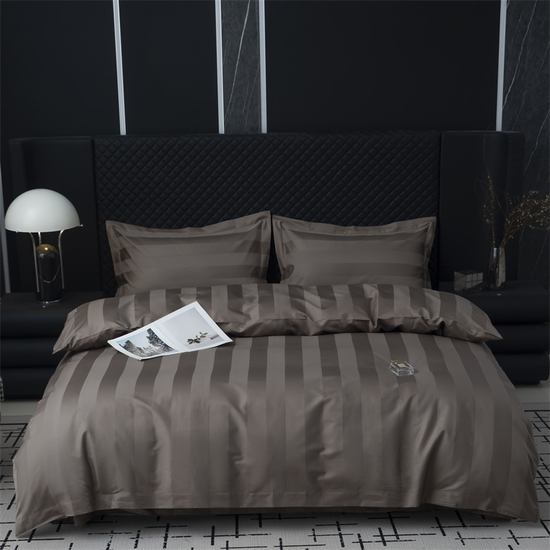 Set biancheria da letto in rasatello di cotone 750TC a righe in rasatello da 7 cm