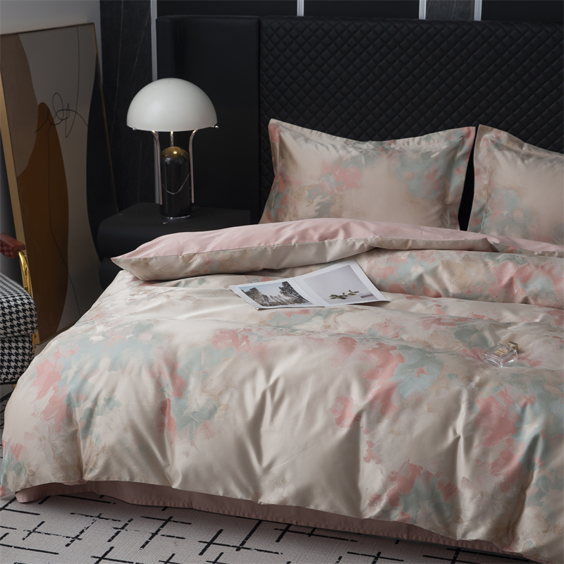 Set biancheria da letto in cotone jacquard tinto in filo impressionista degli anni '80 Set biancheria da letto in cotone jacquard tinto in filo impressionista degli anni '80