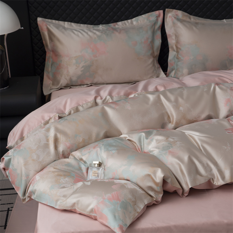 Set biancheria da letto in cotone jacquard tinto in filo impressionista degli anni '80 Set biancheria da letto in cotone jacquard tinto in filo impressionista degli anni '80