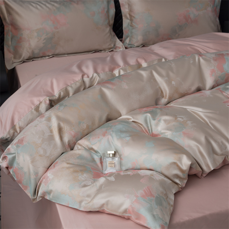 Set biancheria da letto in cotone jacquard tinto in filo impressionista degli anni '80 Set biancheria da letto in cotone jacquard tinto in filo impressionista degli anni '80