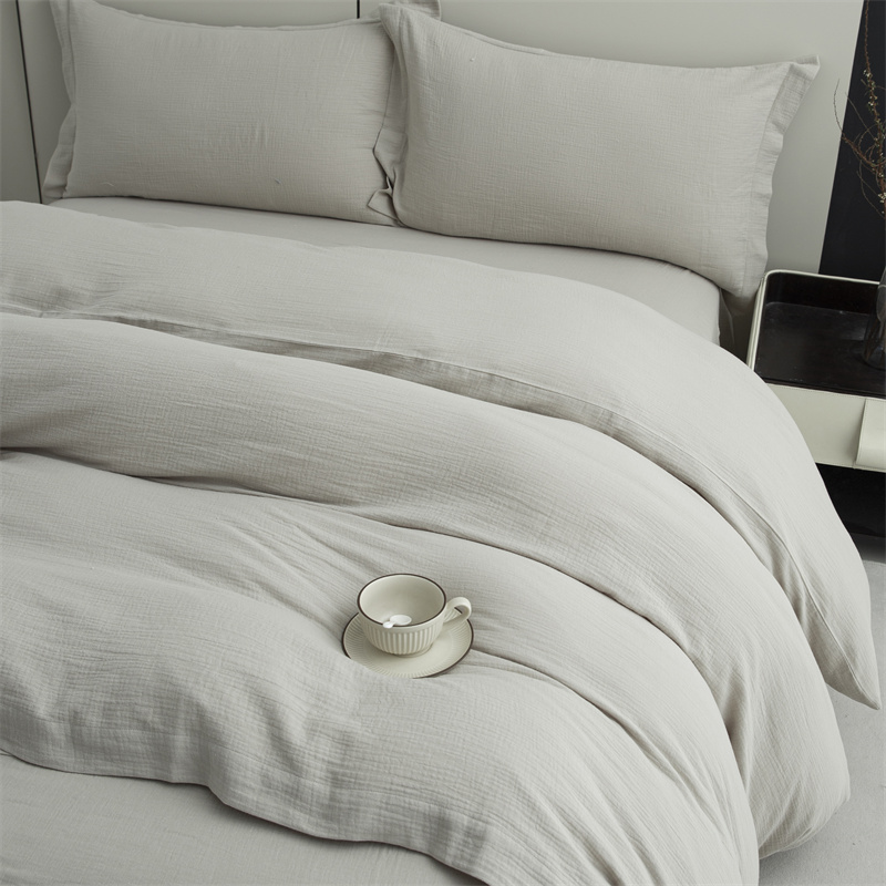 Set di biancheria da letto super morbido in tessuto di cotone 100% garza a doppio strato Set di biancheria da letto super morbido in tessuto di cotone 100% garza a doppio strato